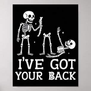 Ich habe deinen Rücken Skelett Lustiger Halloween- Poster