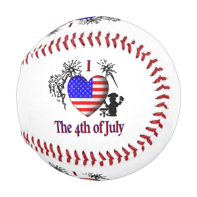 Ich habe den Amerikanische Unabhängigkeitstag gehö Baseball (Vorne Rechts)