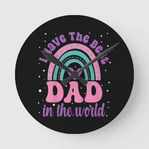 Ich habe den besten Vater in der Welt der Kinderfa Runde Wanduhr