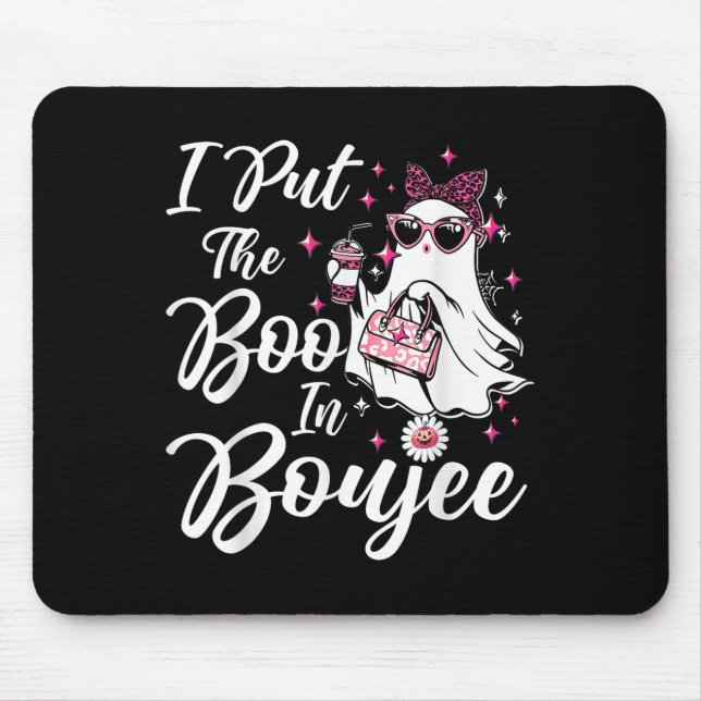 Ich habe den Boo in Boujee Ghost Funny Pink Leopar Mousepad (Vorne)