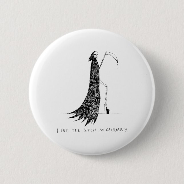 Ich habe den dunklen Halloween-Spaß A in den Obitu Button (Vorderseite)