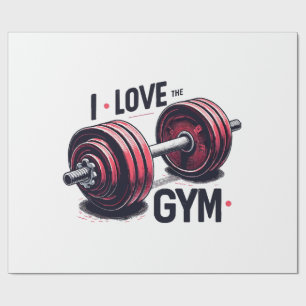 Ich habe den Fitnessraum Liebe Geschenkpapier