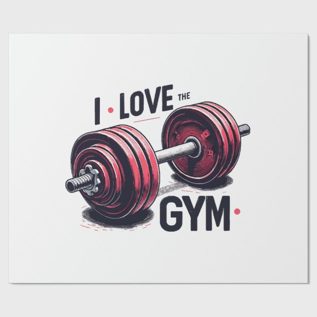 Ich habe den Fitnessraum Liebe Geschenkpapier (Flach)