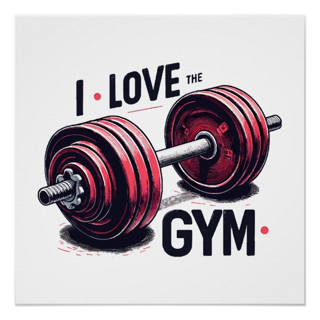 Ich habe den Fitnessraum Liebe Poster (Vorderseite)