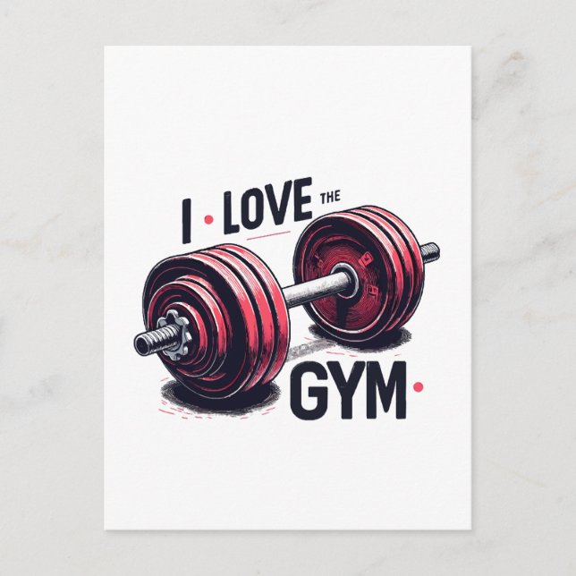 Ich habe den Fitnessraum Liebe Postkarte (Vorderseite)