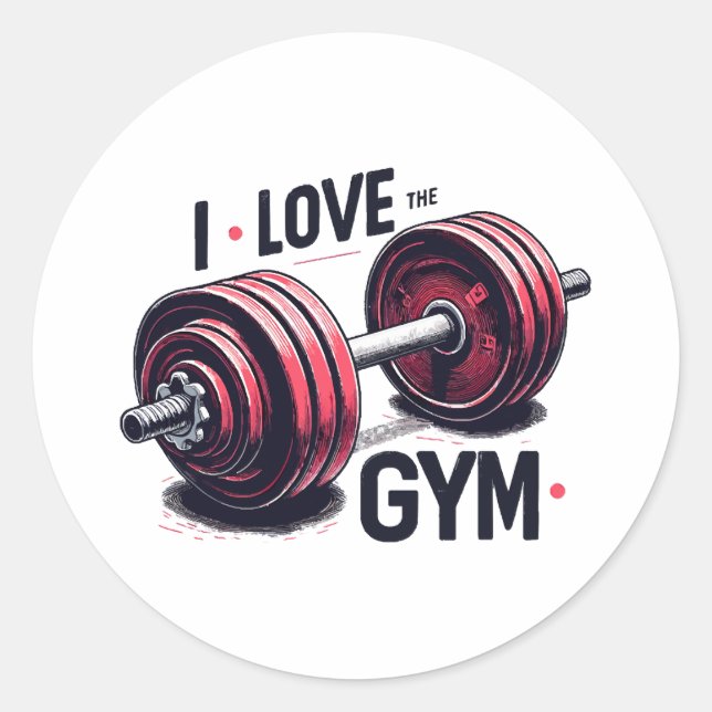 Ich habe den Fitnessraum Liebe Runder Aufkleber (Vorderseite)
