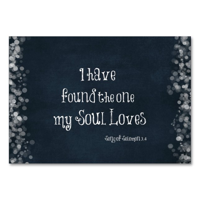 Ich habe den gefunden, den mein Soul Lieben Bible  Tischnummer (Vorderseite)