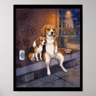 Ich Habe Den Hund In Mir Funny Beagle Rauchen Bier Poster