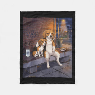 Ich Habe Den Hund In Mir Lustiger Beagle Trinkt Bi Fleecedecke