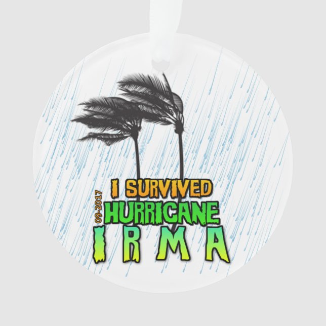 Ich habe den Hurrikan Irma überlebt Ornament (Vorderseite)