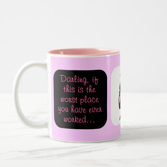 Ich habe den schlechtesten Job überhaupt Zweifarbige Tasse (Links)