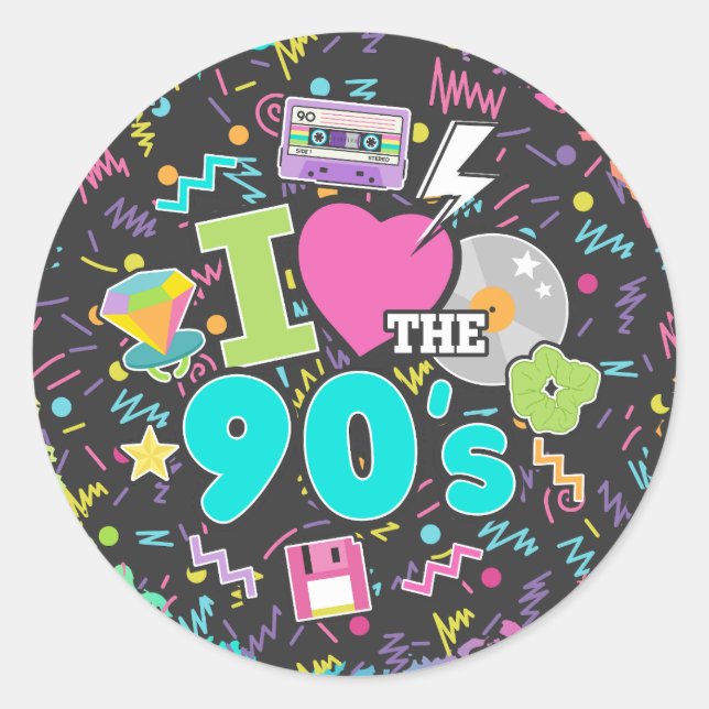 Ich habe den Sticker der 90er Liebe (Vorderseite)