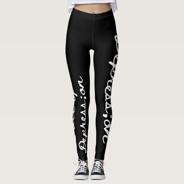 Ich habe Depression_Das Gesicht der Depression änd Leggings (Vorderseite)