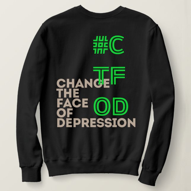 Ich habe Depression _ Nebel Grün Sweatshirt (Design Rückseite)