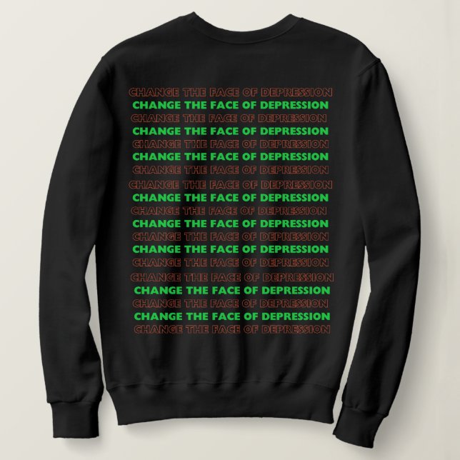 Ich habe Depression _ Nebel Grün Sweatshirt (Design Rückseite)