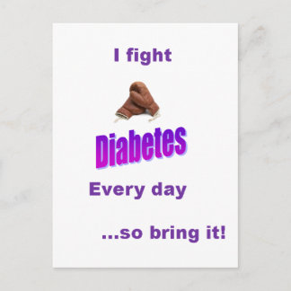 Ich habe Diabetes, Diabetes hat mich nicht! Postkarte