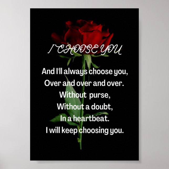 Ich habe dich ausgewählt poster (Vorne)