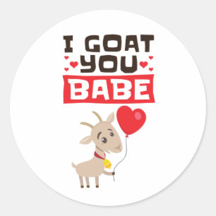 Ich habe dich Babe Valentine's Day Animal Lover Runder Aufkleber