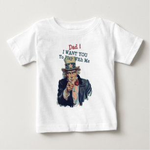 Ich habe dich Gewollt Niedlich Funny Uncle Sam R Baby T-shirt