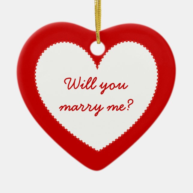 Ich habe dich Liebe. Heiraten Sie mich? Keramikornament (Vorne)