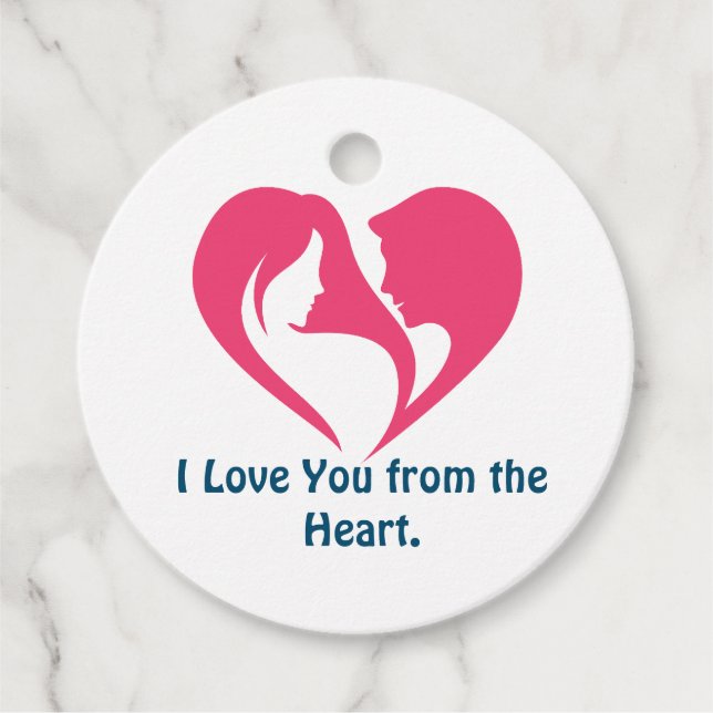 Ich habe dich vom Herzen Liebe. Geschenkanhänger (Vorderseite)