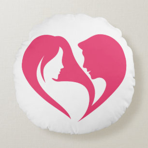 Ich habe dich vom Herzen Liebe. Rundes Kissen