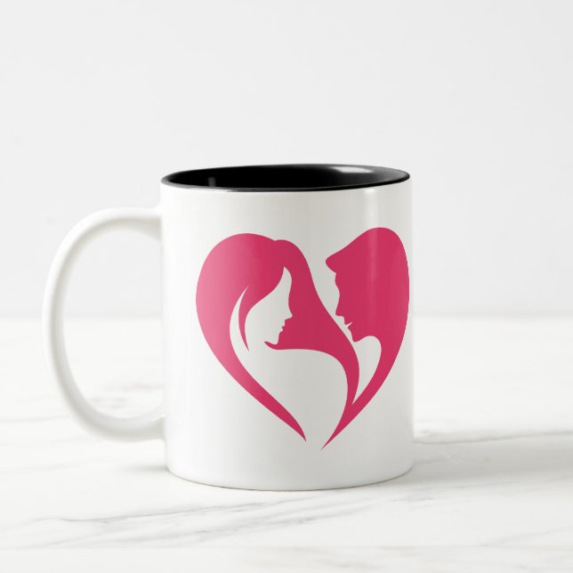 Ich habe dich von Herzen Liebe Zweifarbige Tasse (Links)