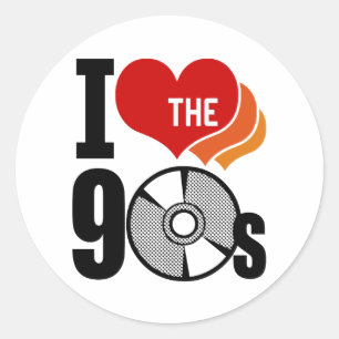 Ich habe die 90er Liebe Runder Aufkleber