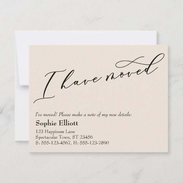 Ich habe die Ankündigung der neuen Adresse "Cream" (Vorderseite)