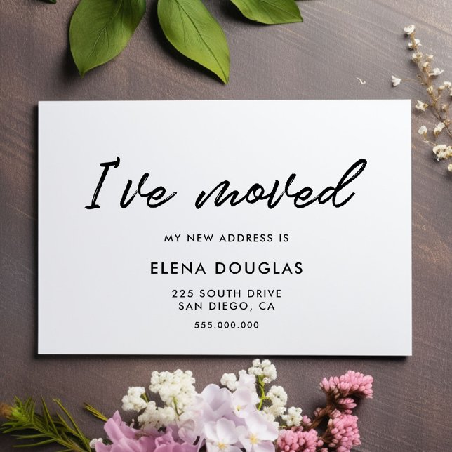 Ich habe die Ankündigung Modern Moving verschoben Postkarte (Von Creator hochgeladen)