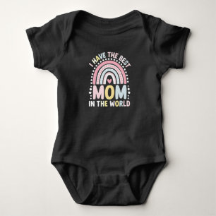 Ich habe die beste Mama in der Welt Boho Regenboge Baby Strampler
