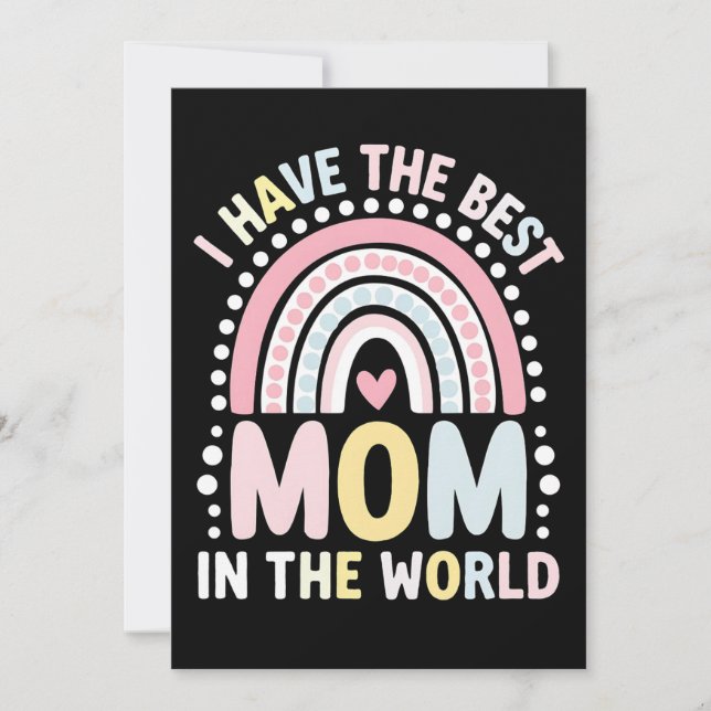 Ich habe die beste Mama in der Welt Boho Regenboge Einladung (Vorderseite)