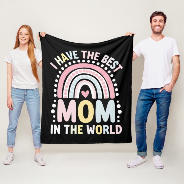 Ich habe die beste Mama in der Welt Boho Regenboge Fleecedecke (Beispiel)