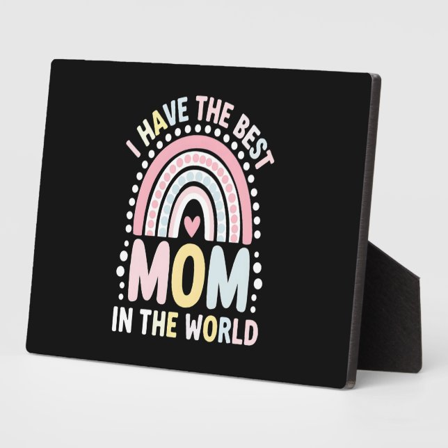 Ich habe die beste Mama in der Welt Boho Regenboge Fotoplatte (Seite)