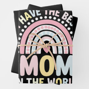 Ich habe die beste Mama in der Welt Boho Regenboge Geschenkpapier Set