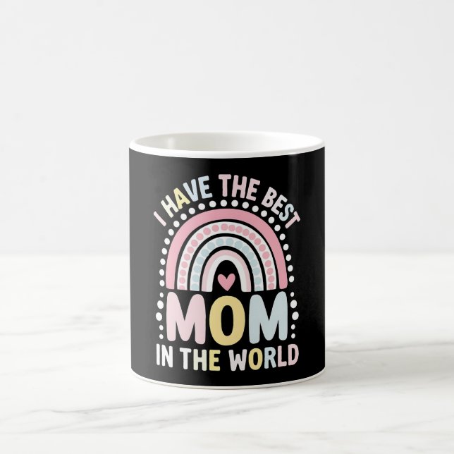 Ich habe die beste Mama in der Welt Boho Regenboge Kaffeetasse (Mittel)