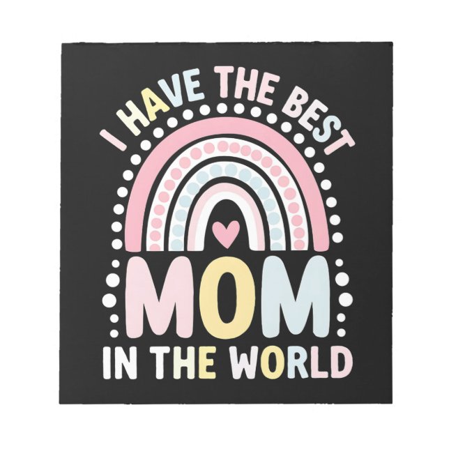 Ich habe die beste Mama in der Welt Boho Regenboge Notizblock (Vorderseite)