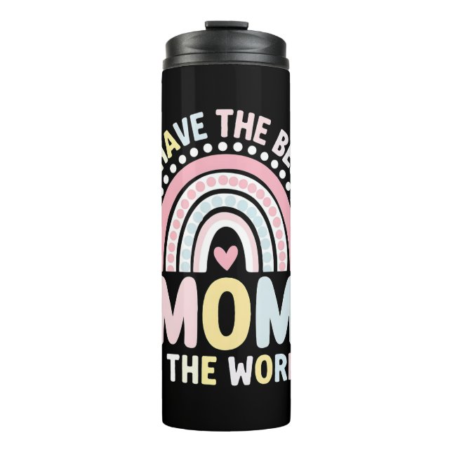 Ich habe die beste Mama in der Welt Boho Regenboge Thermosbecher (Vorderseite)