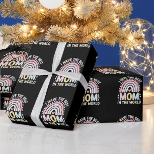 Ich habe die beste Mutter der Welt Boho Regenbogen Geschenkpapier