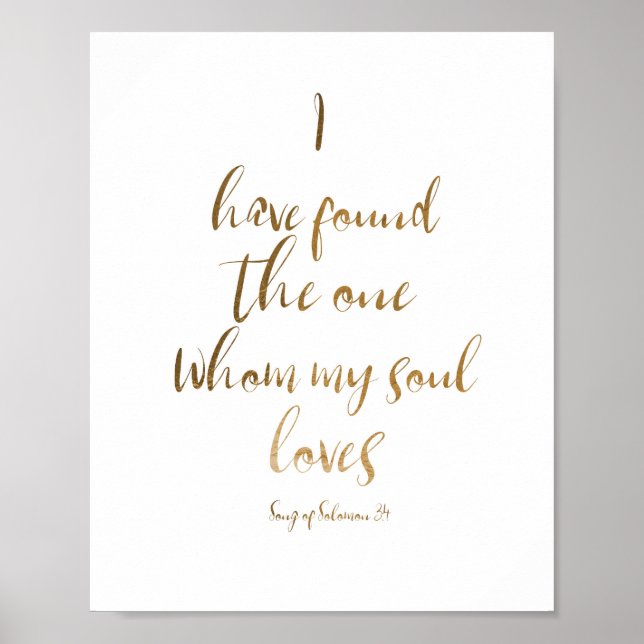 Ich habe die eine Hochzeitssignatur-Verse gefunden Poster (Vorne)