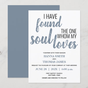 Ich habe die eine Typografie, dusty Blue Wedding g Einladung