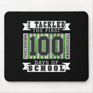 Ich habe die ersten 100 Tage der Schule - Fußball Mousepad