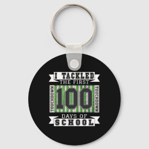 Ich habe die ersten 100 Tage der Schule - Fußball Schlüsselanhänger