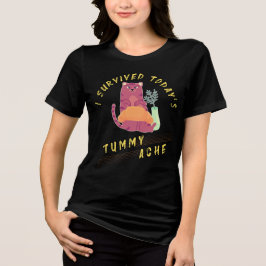 Ich habe die heutige Tummy Ache Cat überlebt Tri-Blend Shirt