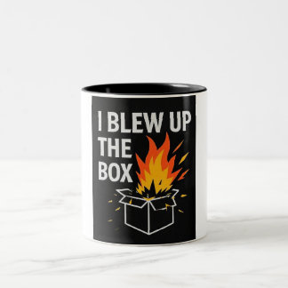 Ich habe die Kaffee-Tasse in die Kiste gesprengt Zweifarbige Tasse