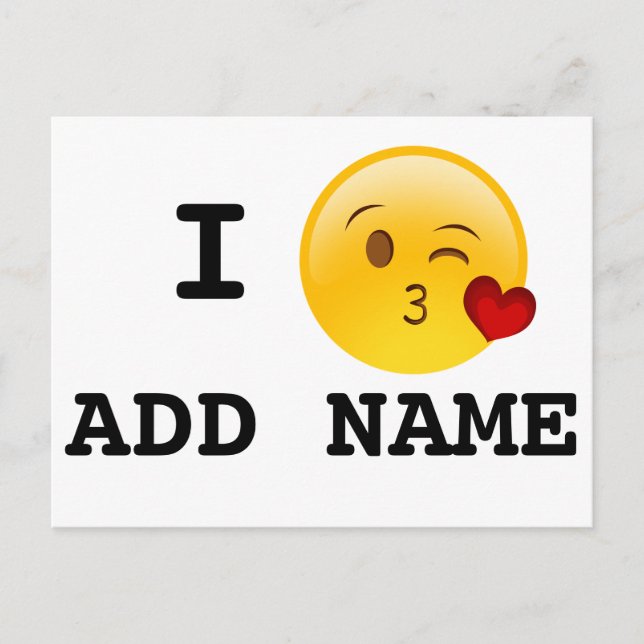 Ich habe die Liebe, einen Kuss an benutzerdefinier Postkarte (Vorderseite)