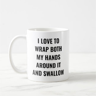 Ich habe die Liebe, mich beide Hände darum zu wack Kaffeetasse