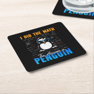 Ich habe die Mathematik Die Antwort ist Pinguin Fu Rechteckiger Pappuntersetzer