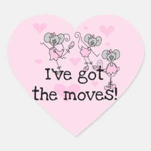 Ich habe die Moves Ballerina T-Shirts und Geschenk Herz-Aufkleber