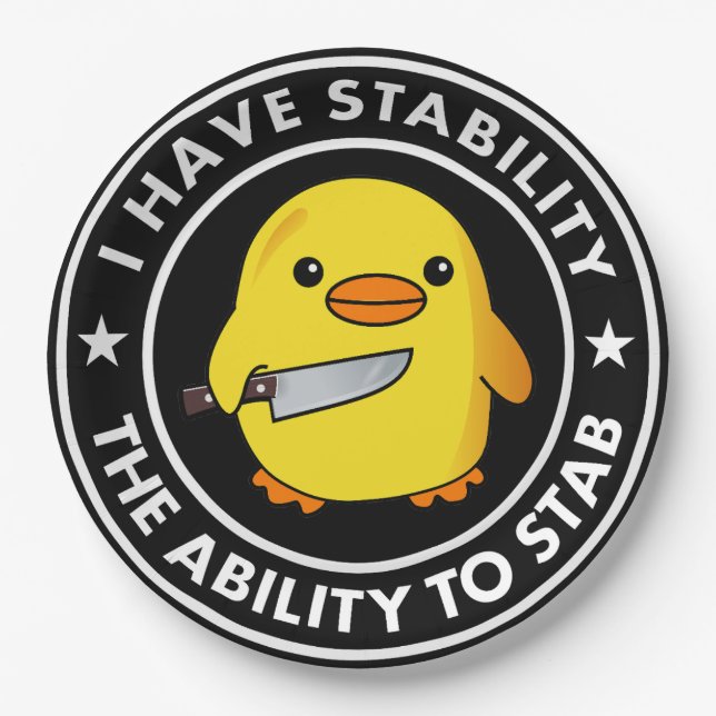 Ich habe die Stabilität, die ich mir leisten kann, Pappteller (Vorderseite)